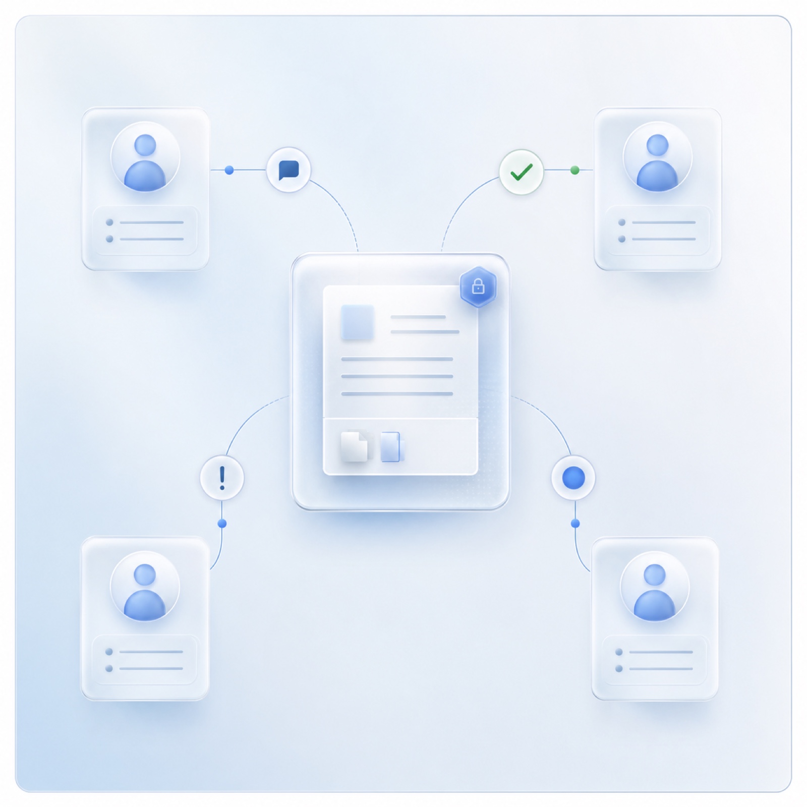 Reviewer roles connected to one shared legal source set